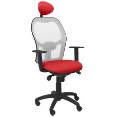 SILLA JORQUERA MALLA GRIS ASIENTO BALI ROJO CON C