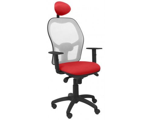 SILLA JORQUERA MALLA GRIS ASIENTO BALI ROJO CON C