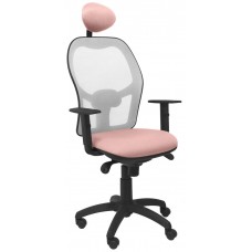 SILLA JORQUERA MALLA GRIS ASIENTO BALI ROSA PÁLID