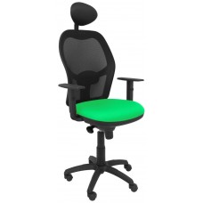 SILLA JORQUERA MALLA NEGRA ASIENTO BALI VERDE CON