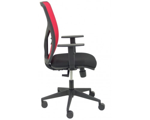 SILLA MOTILLA MALLA ROJA ASIENTO BALI NEGRO BRAZO