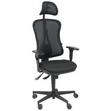 SILLA AGUDO SINCRO MALLA NEGRA ASIENTO TELA ROJO