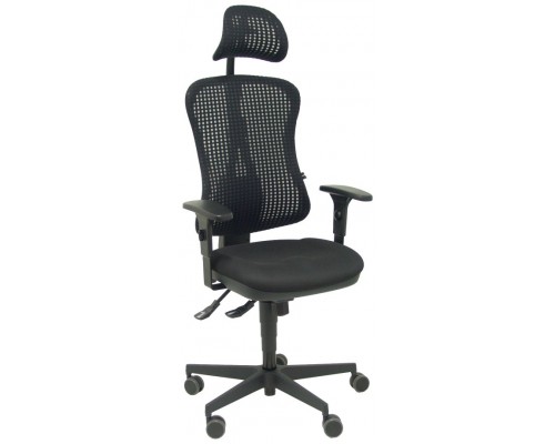 SILLA AGUDO SINCRO MALLA NEGRA ASIENTO TELA ROJO