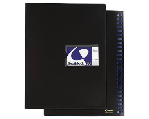 GRAFOPLAS Carpeta 50 fundas espiral oculto 80 micras folio