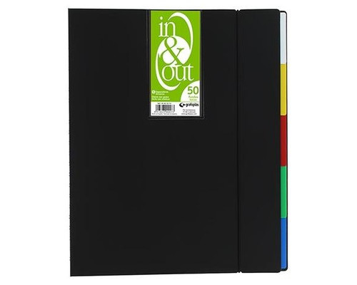 GRAFOPLAS Carpeta 50 fundas extraibles In&Out A4 negro