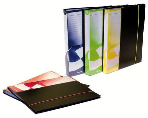 GRAFOPLAS Carpeta 20 fundas tapas rigidas lomo personalizable folio negro