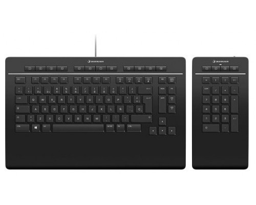 3Dconnexion Keyboard Pro with Numpad teclado USB Negro (Espera 4 dias)