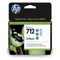 HP DesignJet T200/T600, 3 Pack Cartuchos Cian 712