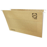 GIO Paq.25 carpetas colgantes visor superior lomo V folio kraft bicolor