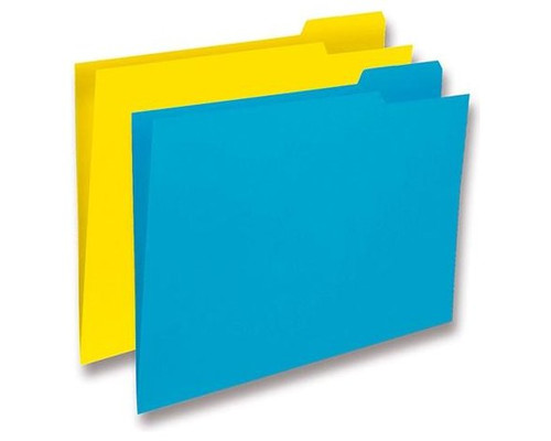 GIO Paq.50 subcarpetas 250g pesta&ntilde;a derecha folio amarillo ca&ntilde;a