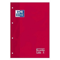 OXFORD RECAMBIO TAPA BLANDA 80H 90G CUADRICULA 5X5 A4+ ROJO-IR40 OXFORD RECAMBIO TAPA BLANDA 80H 90G CUADRICULA 5X5 A4+ ROJO
