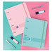 OXFORD CARPETA EUROPEANBINDER LIVE GO 4 ANILLAS 25MM CUADRICULA 5X5 A4+ COLORES PASTEL