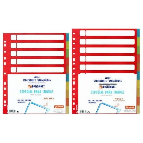 GRAFOPLAS Separador PP para fundas 10 posiciones A4