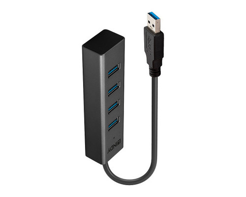 Lindy 43324 hub de interfaz USB 3.2 Gen 1 (3.1 Gen 1) Type-A 5000 Mbit/s Negro (Espera 4 dias)