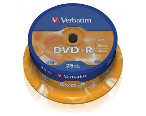 DVD-R VERBATIM 16X 4.7GB TARRINA 25U