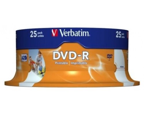 DVD-R VERBATIM 4.7GB 16X IMPRIMIBLE PACK 25U