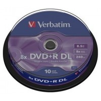 DVD+R VERBATIM DOUBLE LAYER 8X 8.5GB TARRINA 10