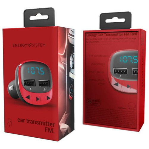 Energy sistem Car Transmitter FM Red (microSD,MP3)