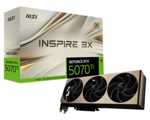 MSI GeForce RTX 5070 Ti 16G INSPIRE 3X OC PLUS NVIDIA 16 GB GDDR7 (Espera 4 dias)