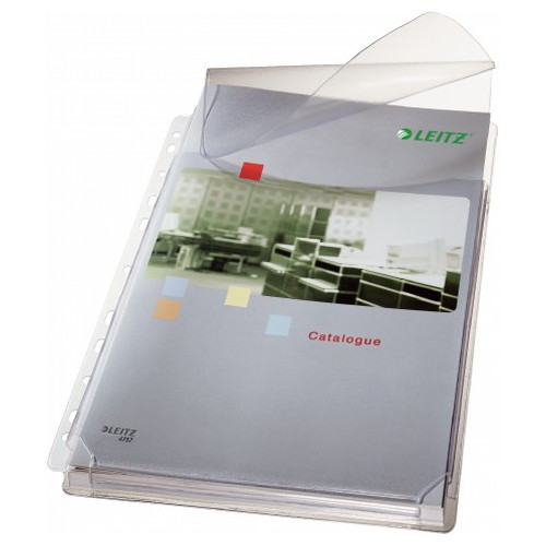 ESSELTE Paq.5 fundas portadocumentos fuelle y solapa PVC 11 taladros A4