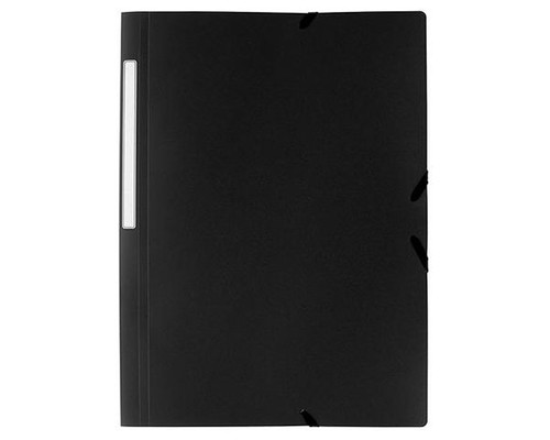 GRAFOPLAS Carpeta gomas y 3 solapas Poligraf PP folio negro-IR38 GRAFOPLAS Carpeta gomas y 3 solapas Poligraf PP folio negro