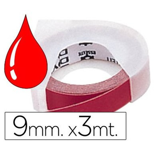 DYMO Cinta RELIEVE 9mm X 3mt para rotuladora Omega/junior color Rojo-IR30 DYMO Cinta RELIEVE 9mm X 3mt para rotuladora Omega/junior color Rojo