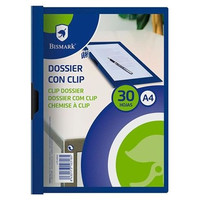 BISMARK Pack de 5 Dossier con clip PP A4 azul
