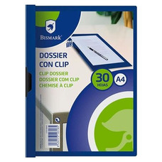BISMARK Pack de 5 Dossier con clip PP A4 azul-IR41 BISMARK Pack de 5 Dossier con clip PP A4 azul