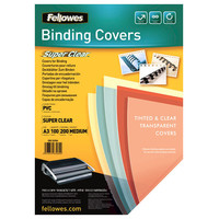 FELLOWES Pack de 100 portadas de PVC 40% reciclado transparente cristal A3 200 micras-IR30 FELLOWES Pack de 100 portadas de PVC 40% reciclado transparente cristal A3 200 micras