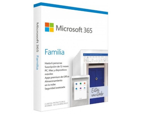 Microsoft 365 Familia 6-PC/MAC - 1 año (DIGITAL) (Espera 2 dias)