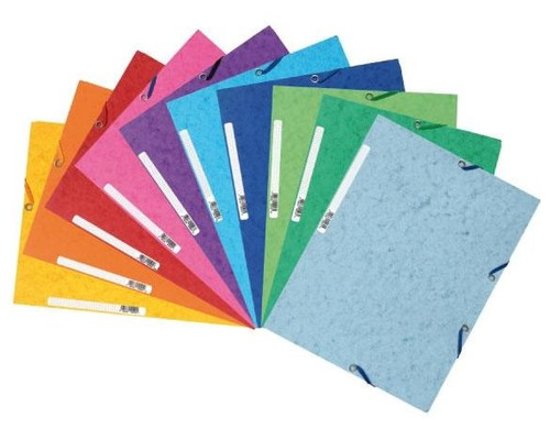 EXACOMPTA Paq.10 carpetas con gomas y 3 solapas Nature Future 400g surtidos