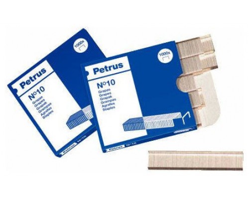 Petrus grapas Nº10 Galvanizada - Caja de 1000-