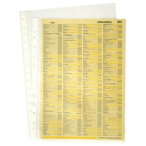 GRAFOPLAS C.100 fundas portadocumentos PP 11 taladros 50 micras A4 piel de naranja-IR30 GRAFOPLAS C.100 fundas portadocumentos PP 11 taladros 50 micras A4 piel de naranja