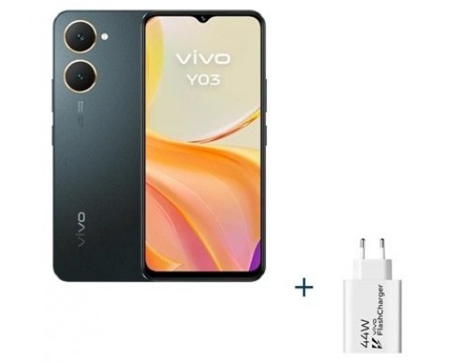 VIVO Y03 6.56" 4Gb(+4) 128Gb Black + Cargador 44W-IA15 VIVO Y03 6.56" 4Gb(+4) 128Gb Black + Cargador 44W