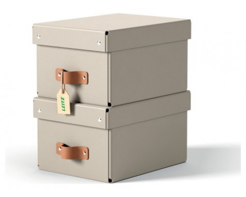 PACK 2 CAJAS DE ALMACENAMIENTO CARTÓN PEQUEÑA COLOR BEIGE LEITZ 61470012 (Espera 4 dias)