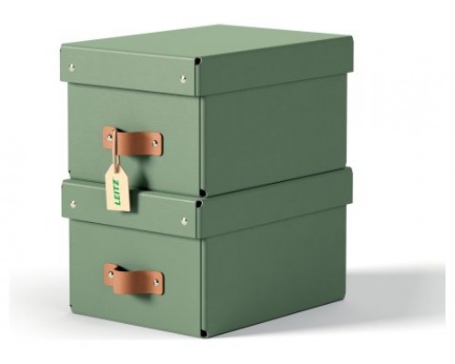 PACK 2 CAJAS DE ALMACENAMIENTO CARTÓN PEQUEÑA COLOR VERDE LEITZ 61470050 (Espera 4 dias)