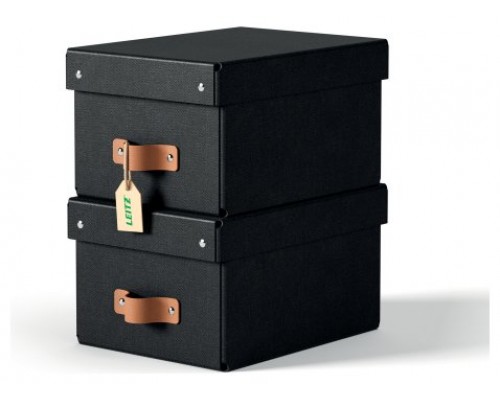 PACK 2 CAJAS DE ALMACENAMIENTO CARTÓN PEQUEÑA COLOR NEGRO LEITZ 61470095 (Espera 4 dias)
