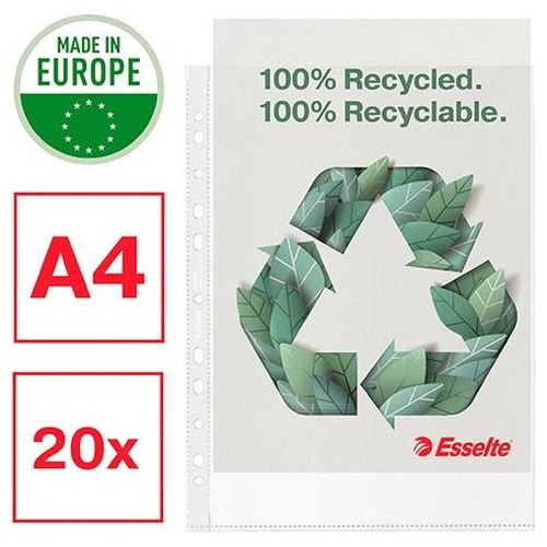 ESSELTE ESSELTE B. 20 fundas portadocumentos recicladas Esselte PP piel de naranja 70 micras A4