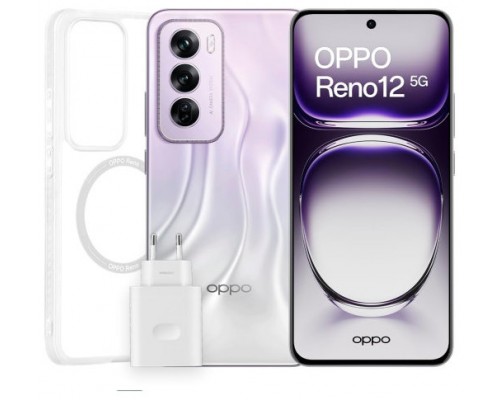 OPPO RENO 12 5G 256GB 12GB SILVER CASE/STIC/CAR 80W (Espera 4 dias)