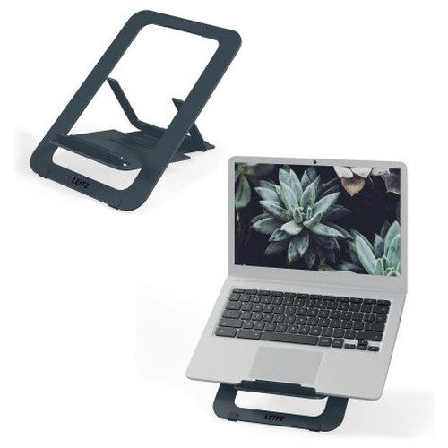 SOPORTE ELEVADOR PARA PORTATIL AJUSTABLE ALUMINIO EXTRAPLANO ERGO LEITZ 63460089 (Espera 4 dias)