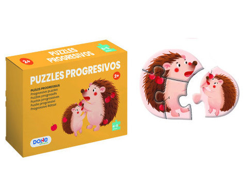 CAJA 4 PUZZLES PROGRESIVOS ANIMALES - PUZZLE DE 4/5 PIEZAS - A PARTIR DE 2 A&Ntilde;OS DOHE 65001 (Espera 4 dias)