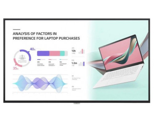 LG (65UH5Q-E.AEU) - 65" 3840 x 2160 (UHD)-500 NIT-PORTRAIT / LANDSCAPE-OPERACION 24/7-WEBOS SMART PLATFORM (SOC)-EVEN BEZEL 11.4 MM-CONFORMAL COATING-DISENO ESPACIO AHORRADO-VESA 300 x 300 MM-PESO 21.1 KG (Espera 4 dias)