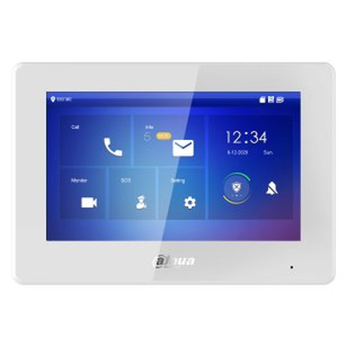 (DHI-VTH5422HW) MONITOR INTERIOR 7" DE SUPERFICIE PARA VIDEOPORTERO IP DE 2-HILOS PANTALLA T&Aacute;CTIL POE SD 6E 1S ALARMA BLANCO (Espera 4 dias)