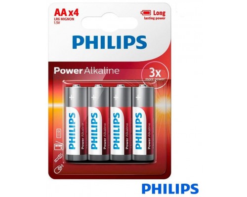 PILAS PHILIPS ALCALINA POWER AA 1.5 V PACK 4U