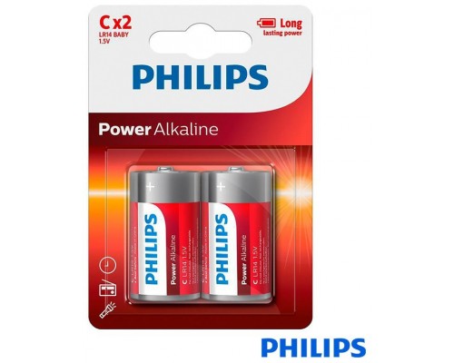 PILAS PHILIPS ALCALINA C-LR14 1.5V PACK 2