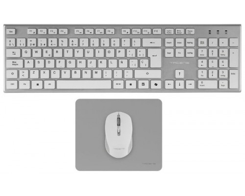Tacens 3EN1 Teclado+Rat&oacute;n+Alfom Inal&aacute;mbrico Blanco