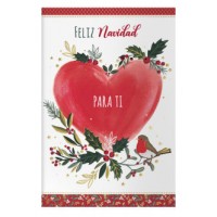PACK 6 TARJETAS DE FELICITACI&Oacute;N NAVIDAD - TAMA&Ntilde;O 11,5 X 17 CM - MODELO CORAZ&Oacute;N DOHE 70019 (Espera 4 dias)