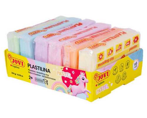 JOVI C.6 PASTILLAS DE PLASTILINA 50G COLORES PASTEL