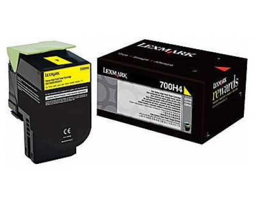 LEXMARK 700H4 Toner Amarillo Alto Rendimiento