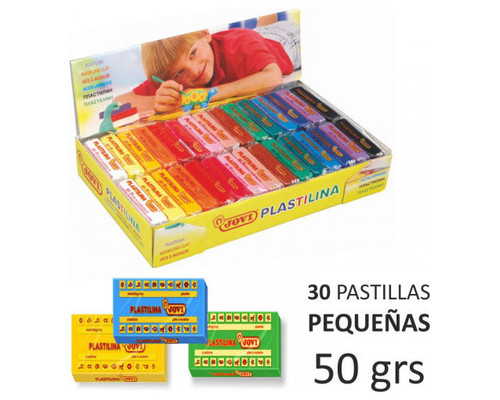 JOVI C.30 PASTILLAS DE PLASTILINA 50G COLORES SURTIDOS